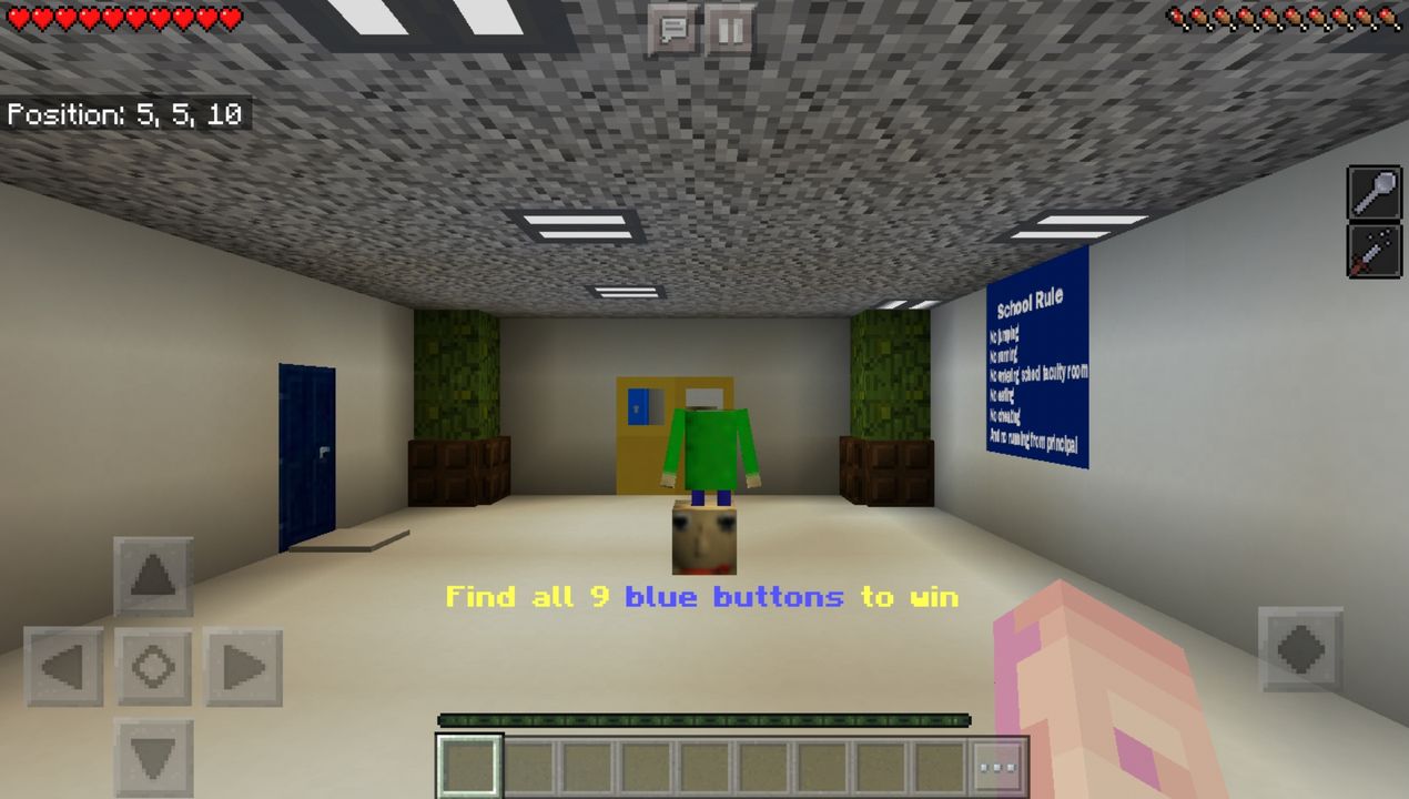 Find The Button Baldi S Basics All For Minecraft Pe Game