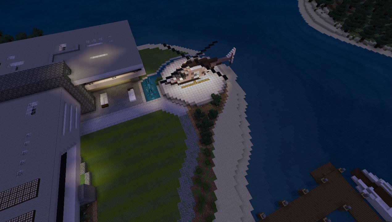 image for 2Immense Modern Mansion Island House MCPE map