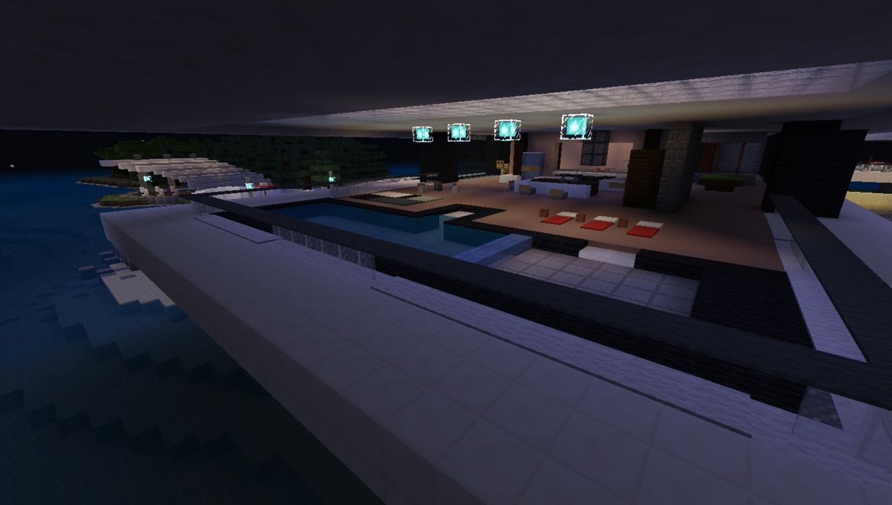image for 4Immense Modern Mansion Island House MCPE map